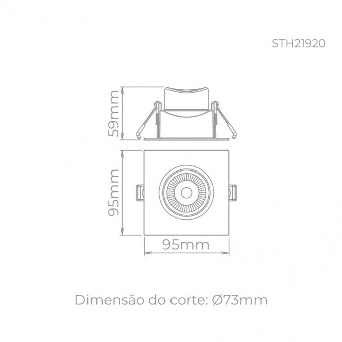 Spot Embutir Stella Easy MR16 EVO Recuado 4,5 Watts 4000K 95x95mm Branco STH21920BR/40
 