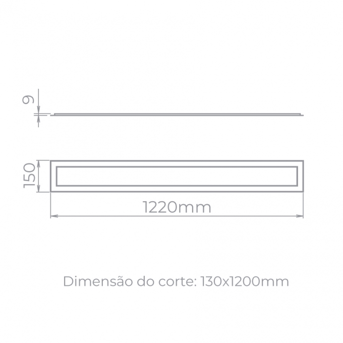 Painel Embutido Stella ECO 40 Watts 4000K Branco 1220x150mm STH21956/40