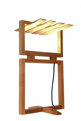 Abajur Nova Home Ripa Madeira Jequitibá Natural 32 watts 2700K 490mm 1084 