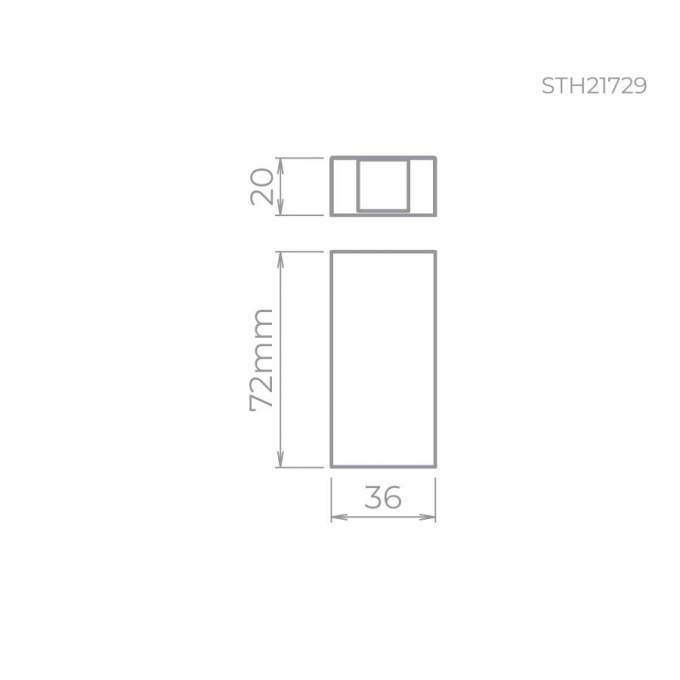 Balizador Sobrepor Stella Wall Micro 2,5 Watts 3000K IP65 Facho Fechado Branco 72x36x20mm STH21729BR/30