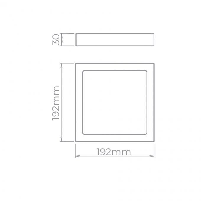 Plafon Sobrepor Stella 18 Watts 4000K 120° 192x192mm STH21963Q/40