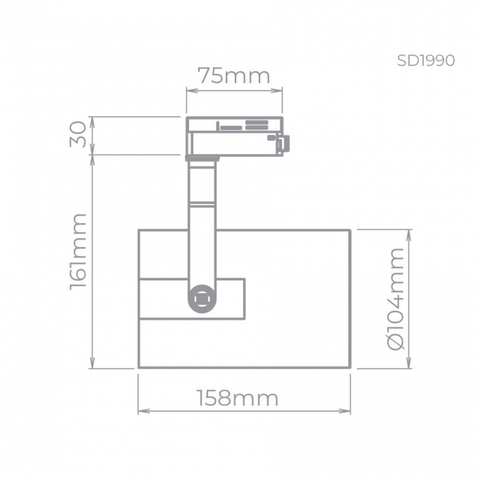 Spot para Trilho Stella Flow PAR30 CDMR LED E27 Ø104x161 Preto SD1990PTO