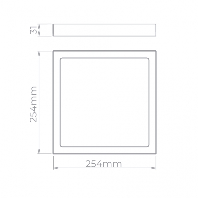 Plafon Sobrepor Stella 24 Watts 3000K 120° 245x245mm STH21964Q/30