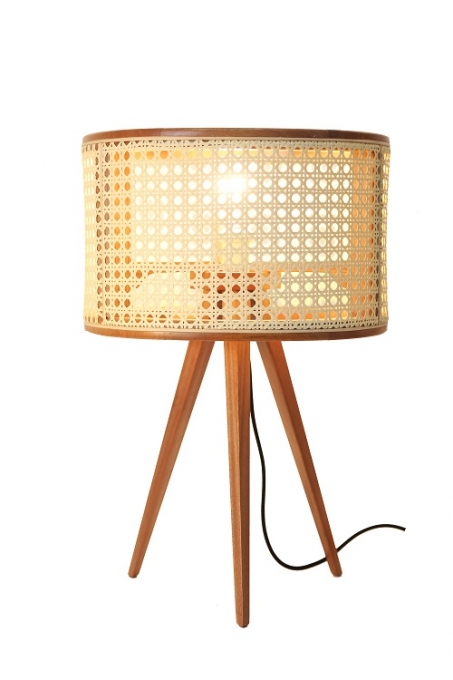 Abajur Nova Home Zen Jequitibá e Cúpula de Palha 1L E27 550mm 1066