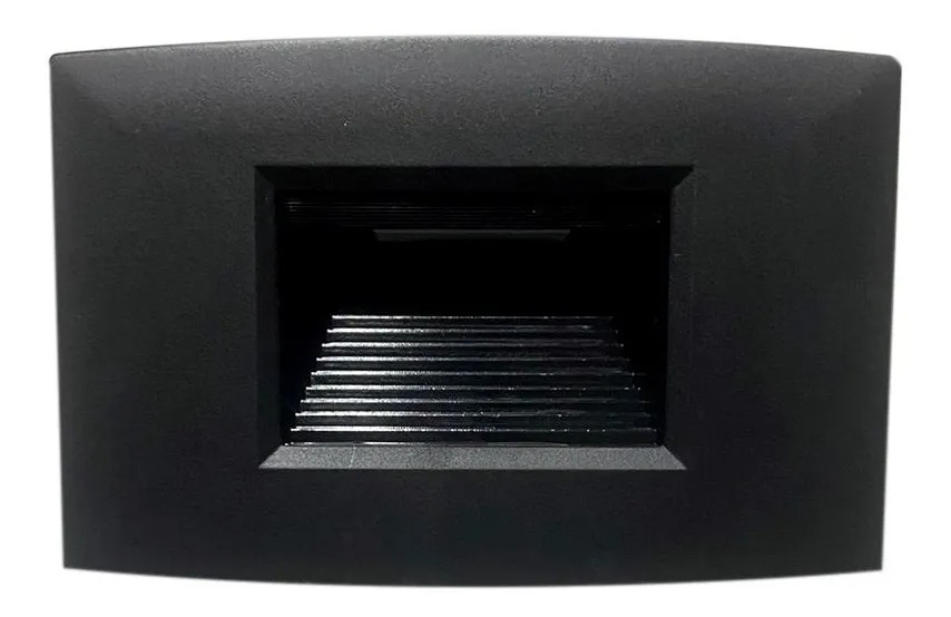 Balizador Opus LED Step 2 Watts IP65 3000K Preto para Caixa 4x2 124x82mm OPS 30432