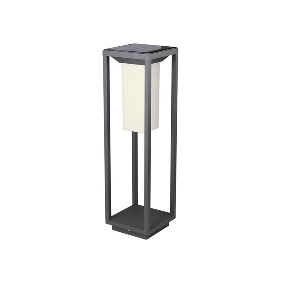 Poste Solar Opus Bamboo 2 watts 3000K Preto 140x140x500mm OPS 36649