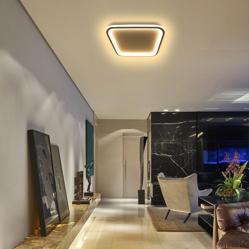 Plafon Opus LED Telaio 32 watts 3000K Bivolt 400x400mm Branco e Preto OPS 80914