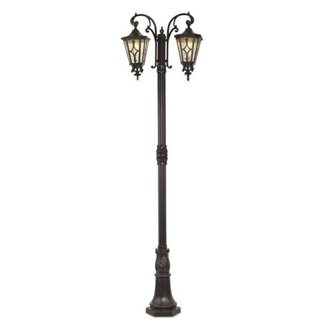 Poste Lighting Store Alumínio Fundido e Vidro Ondulado 2L E27 650x330x2500mm LO-1427