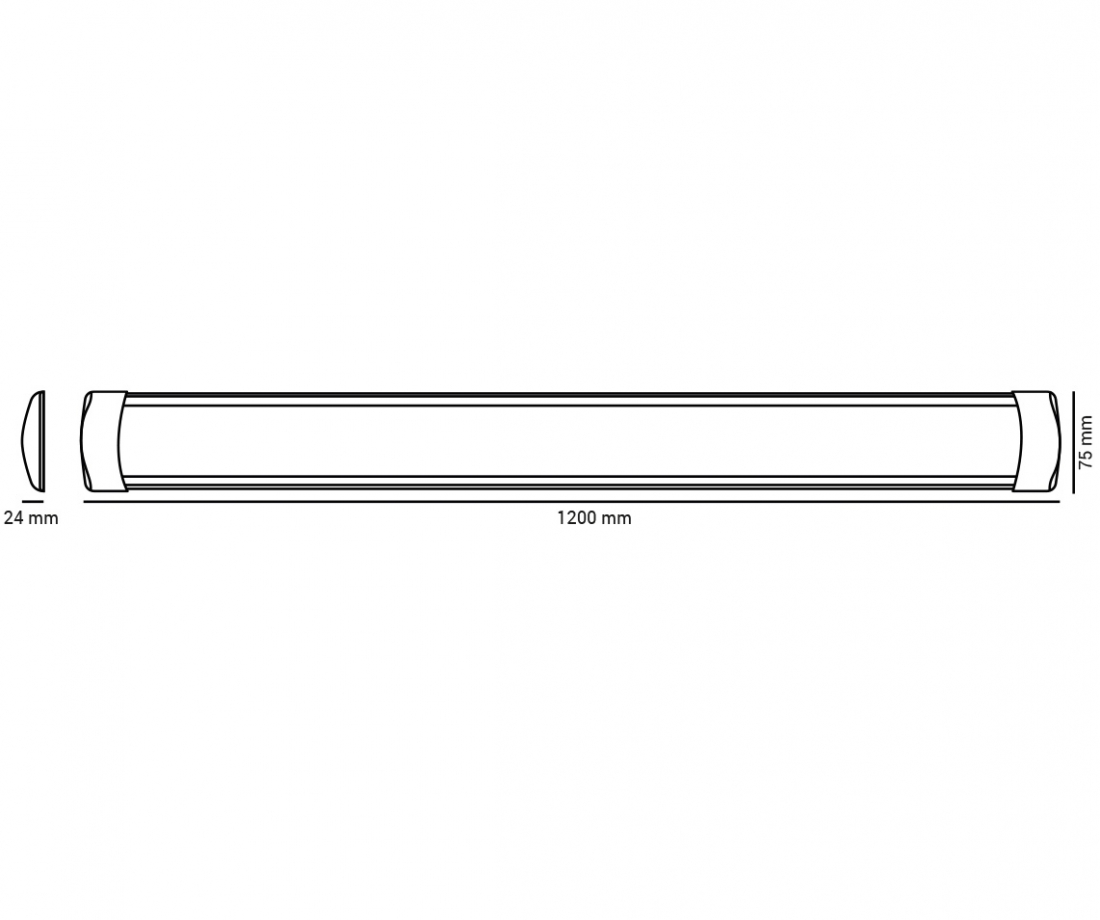 Calha Flat Opus 36 watts 6500K 1200mm Branco OPS 33280