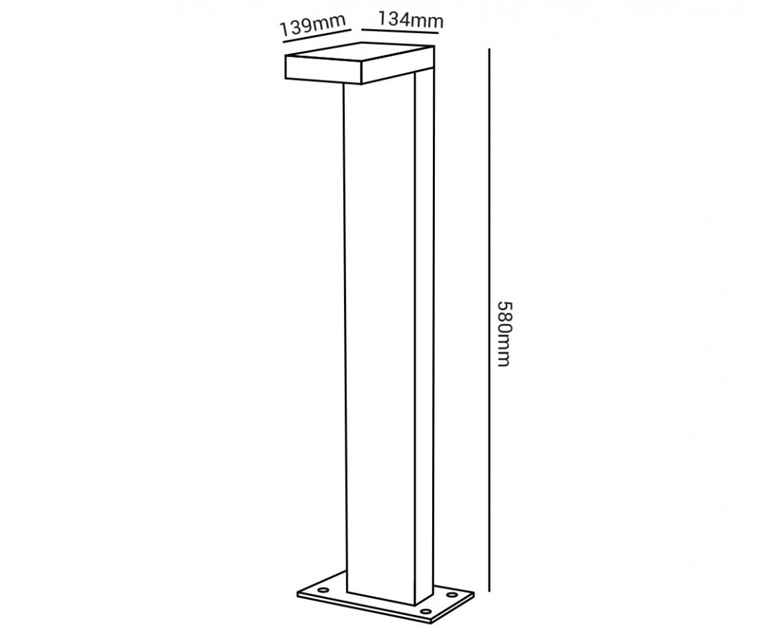 Poste Opus Led Terra 10 watts 3000K Preto 580mm OPS 36939