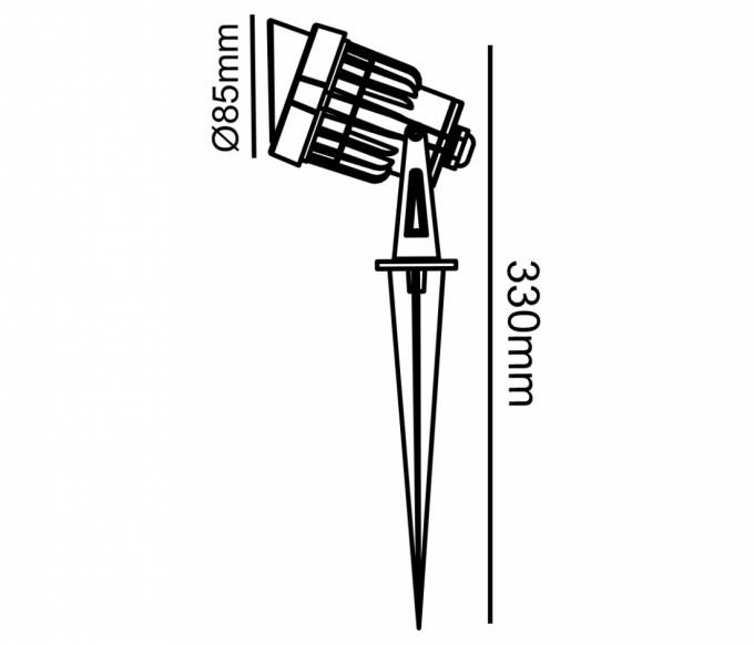Espeto Opus LED 15 watts 3000K Preto 24° Ø85x330mm OPS 37011