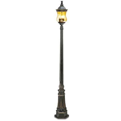 Poste Lighting Store Alumínio Fundido e Vidro Âmbar 1L E27 190x300x2280mm LO-1272