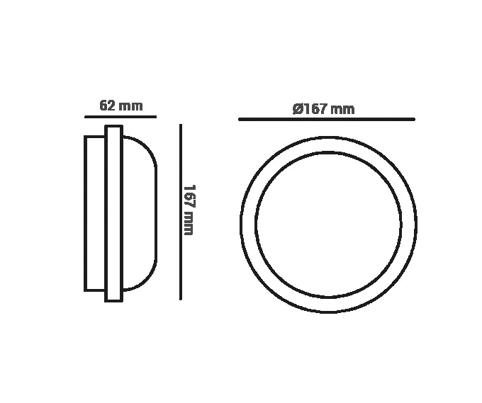 Arandela Opus LED Tartaruga Atalaia 15 Watts IP65 6500K Branco Ø167mm OPS 35352