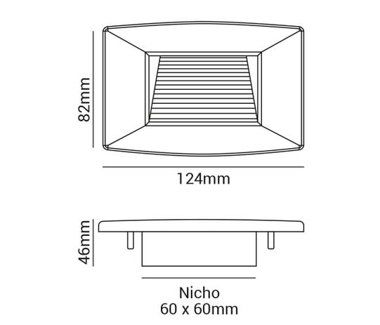 Balizador Opus LED Step 2 Watts IP65 3000K Branco para Caixa 4x2 124x82mm OPS 30418
