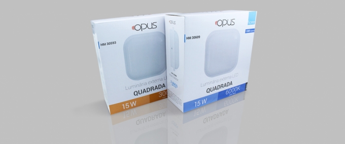 Arandela Opus LED Tartaruga Citadel 15 Watts IP65 6500K Branco 167x167mm OPS 30609