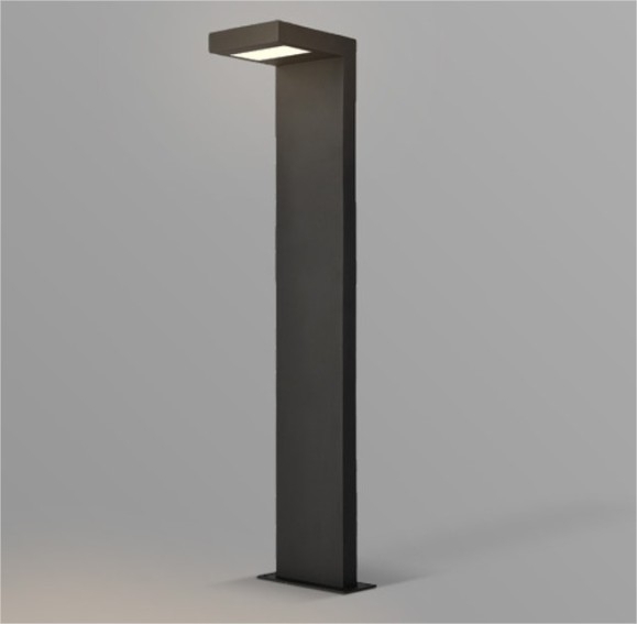 Poste Opus Led Terra 10 watts 3000K Preto 580mm OPS 36939