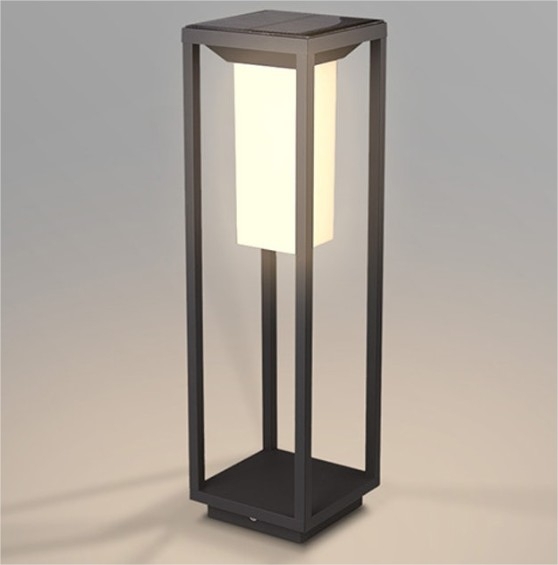 Poste Solar Opus Bamboo 2 watts 3000K Preto 140x140x500mm OPS 36649