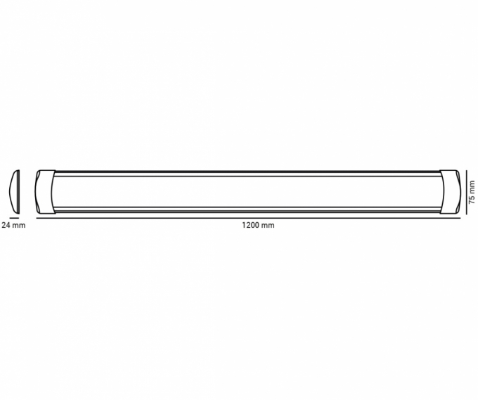 Calha Flat Opus 36 watts 6500K 1200mm Branco OPS 33280