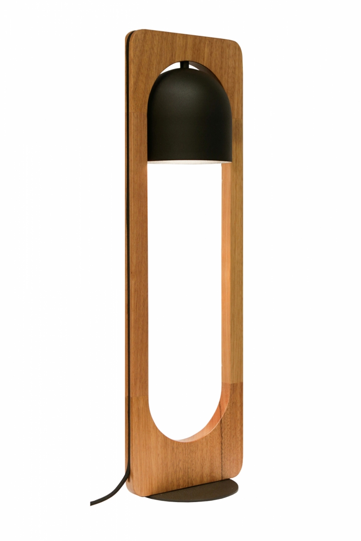 Luminária de Mesa Nova Home RLTV Madeira e Alumínio Preto 1L E27 660mm 1099
