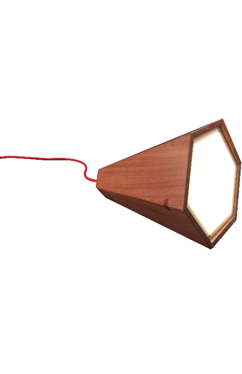 Luminária de Mesa Nova Home Pião Madeira e Acrílico 1L E27 270mm 1055