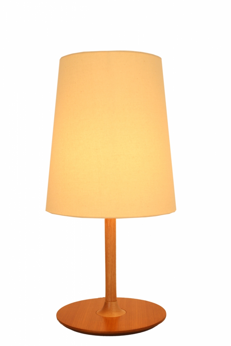 Luminária de Mesa Nova Home Classic Madeira Jequitibá e Cúpula Linho 1L E27 600mm 1069
