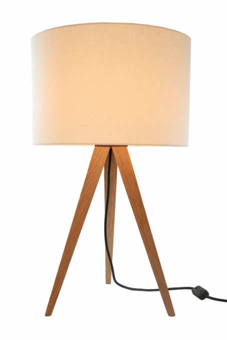 Luminária de Mesa Nova Home Balance Madeira Jequitibá e Cúpula Linho 1L E27 600mm 1050