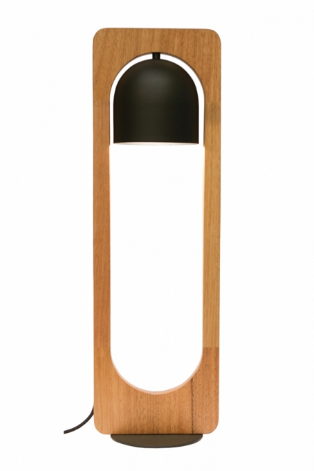 Luminária de Mesa Nova Home RLTV Madeira e Alumínio Preto 1L E27 660mm 1099