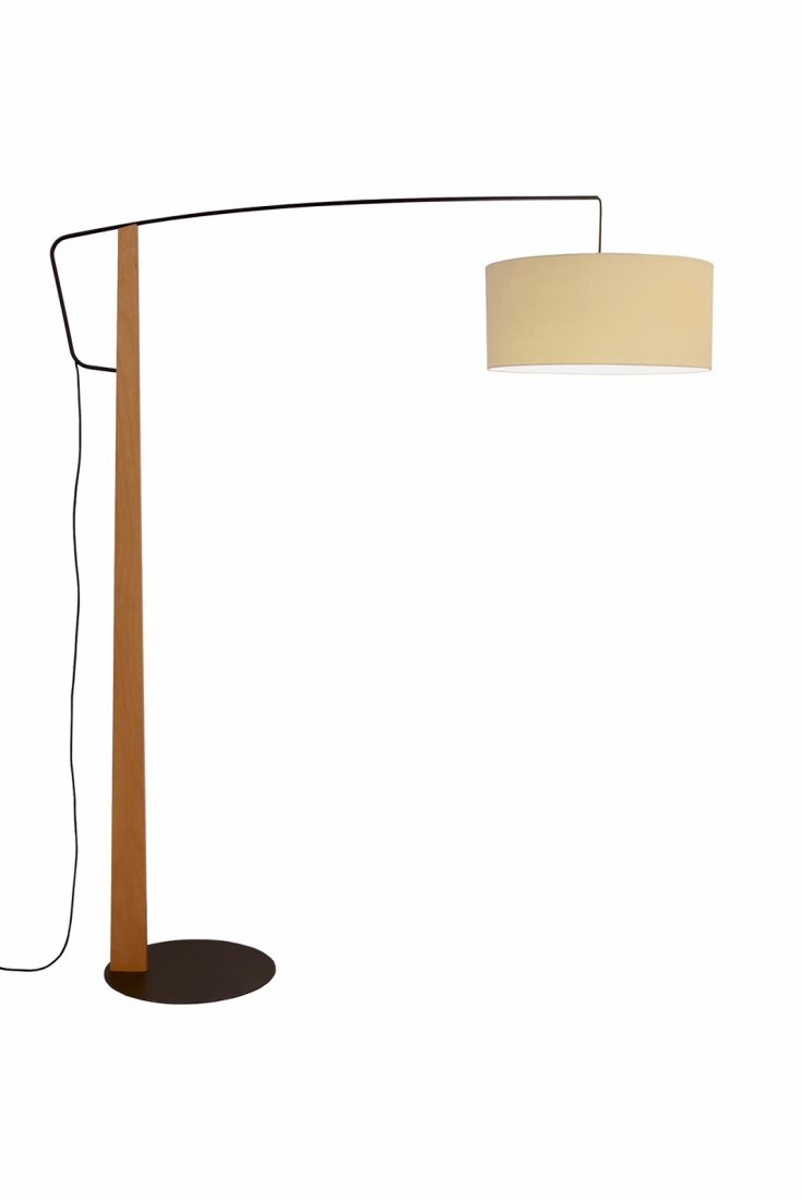 Luminária de Piso Nova Home Troy Aço e Madeira Jequitibá 1L E27 1900mm 2101
