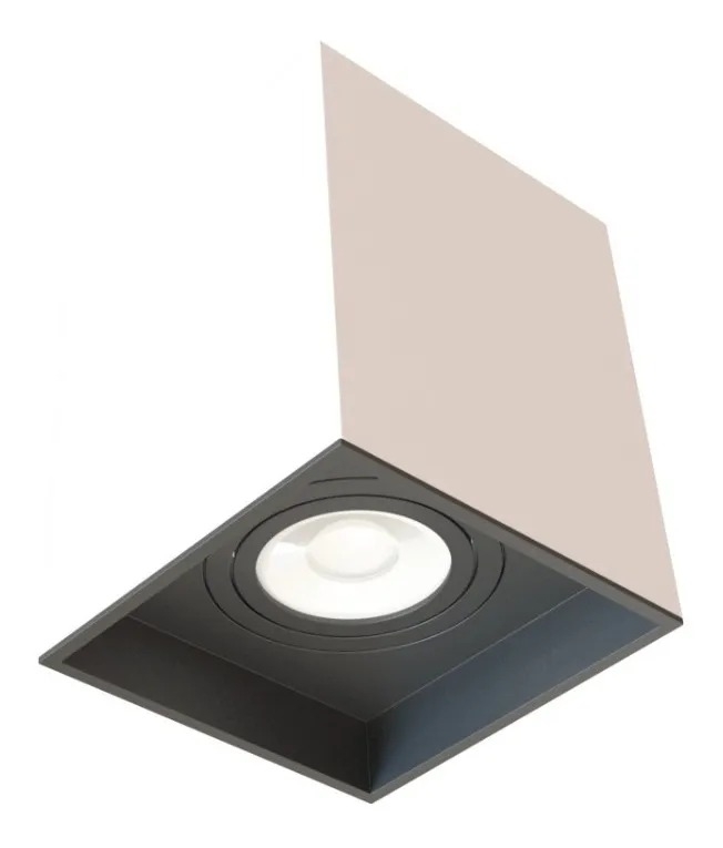 Spot Sobrepor Quadrado Branco e Preto Box Moon 1L PAR20 120x120x135mm 1060627