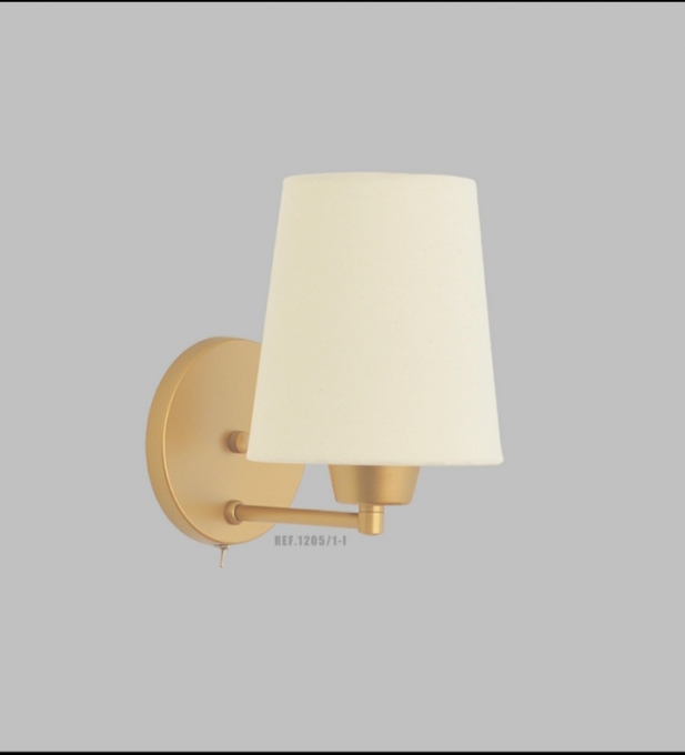 Arandela Tocheiro 1L E27 200mm Cúpula Tecido FG Iluminação 1205/1