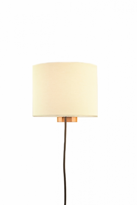 Arandela Nova Home Thema Jequitibá e Cúpula Tecido Off White 1L E27 200mm 4073