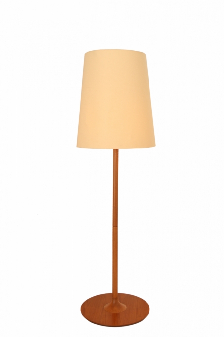 Luminária de Piso Nova Home Classic Jequitibá Natural e Cúpula Linho Off White 1L E27 1720mm 2050