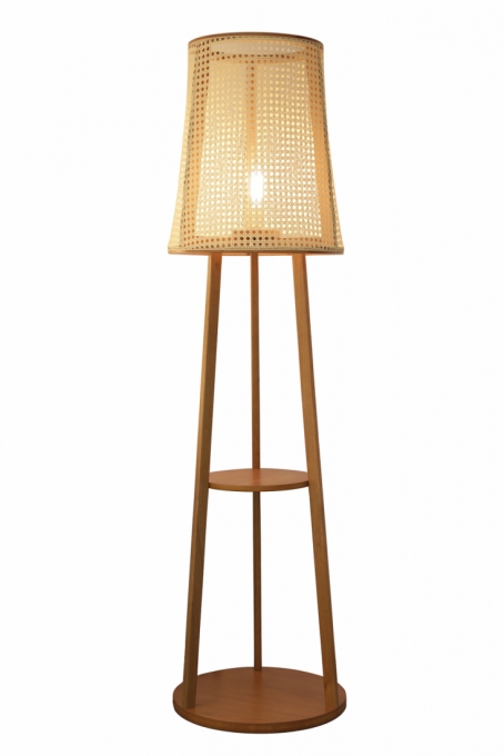 Luminária de Piso Nova Home Norman Jequitibá e Cúpula de Palha 1L E27 1800mm 2103