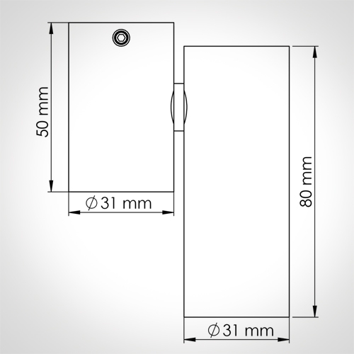 Mini Plafon Direct Light Foccus 2,7 watts 11° Bivolt 2700K IRC90 Ø31x80mm DL TT5