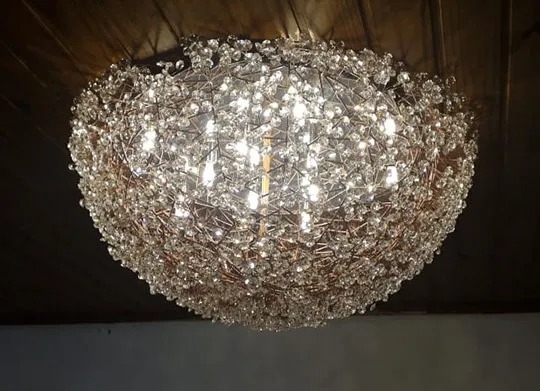 Plafon Artesanal Lampluz Ninho Cristais 3L G9 Ø300x180mm PLC 100.30