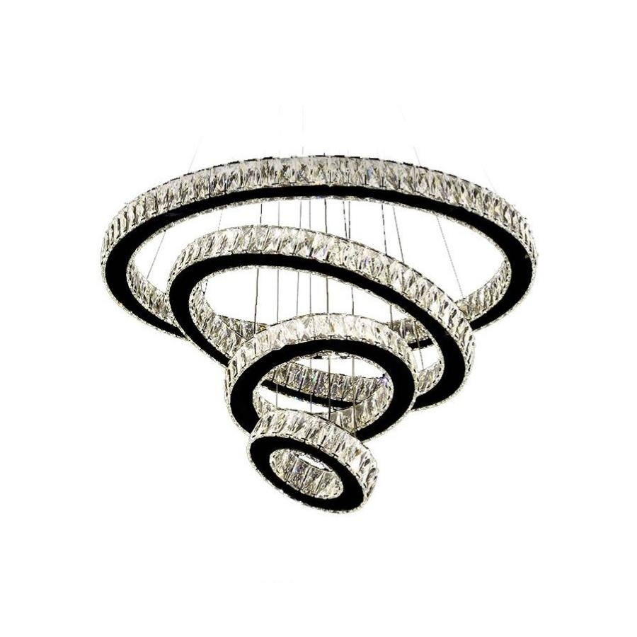 Pendente Sindora Cristal 77 watts 3000K Anéis Ø800/600/400/200mm DCD00723