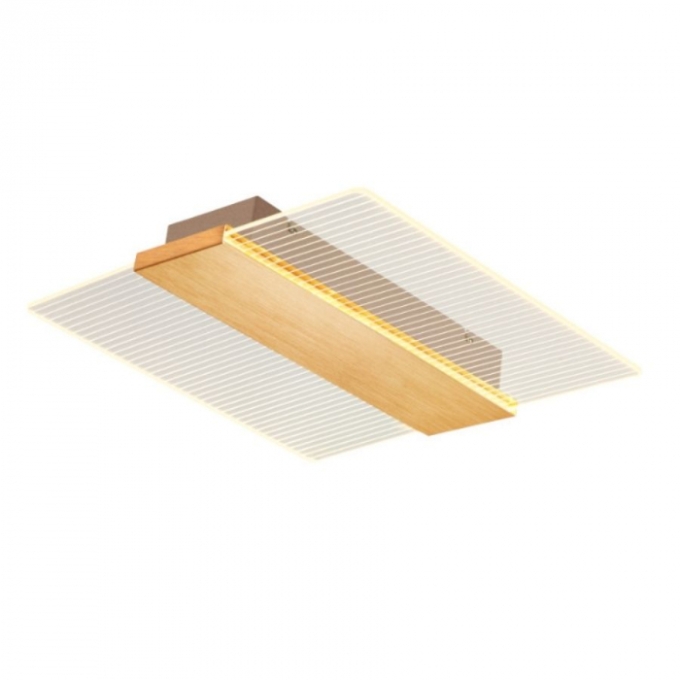 Plafon Sindora Alumínio Dourado e Acrílico 32 watts 3000K Bivolt 400x170mm DCX01188