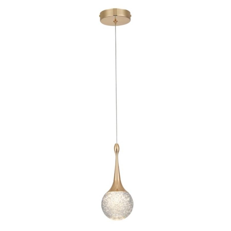 Pendente Sindora Metal Dourado e Cristal 5 watts 3000K Ø100x200mm DCD02127