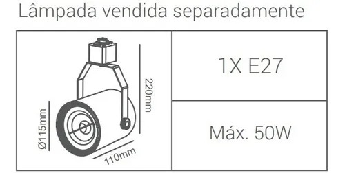Spot pra Trilho Opus LED AR111 GU10 Branco Ø123mm OPS 81911