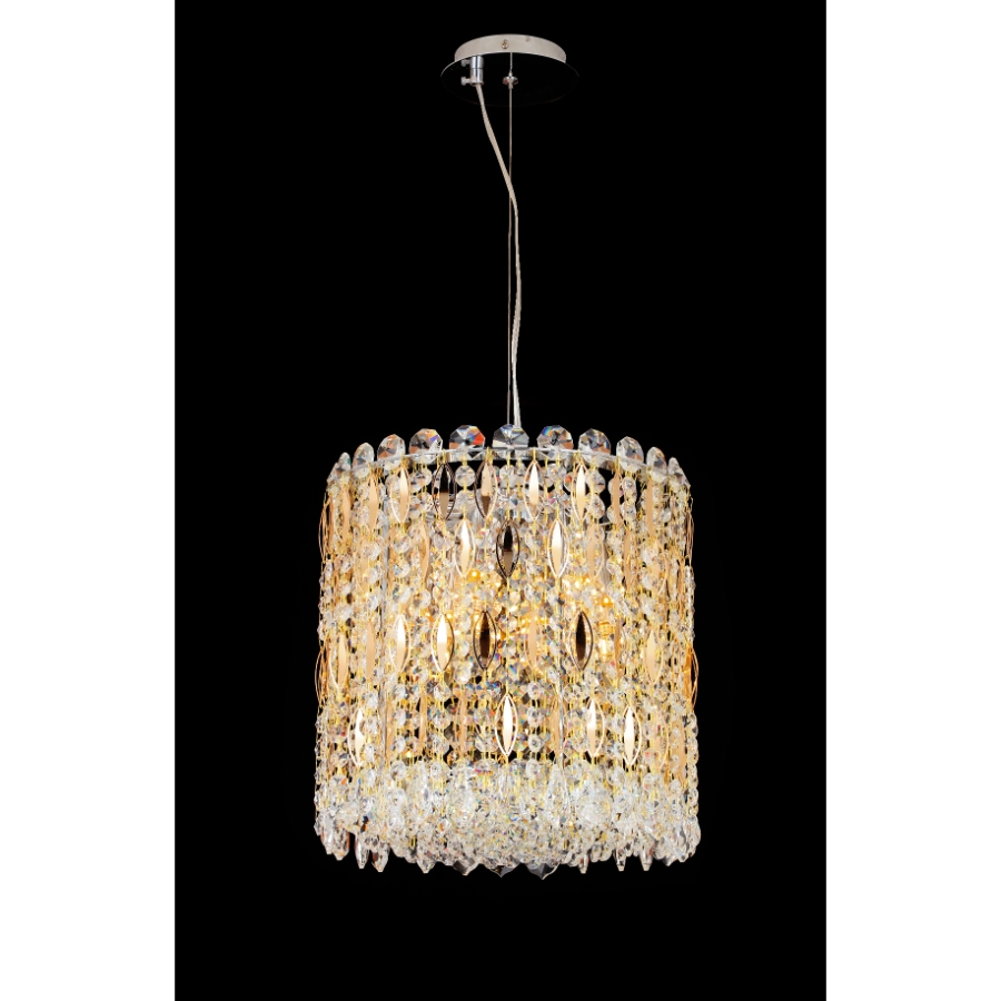 Pendente Sindora Metal Dourado e Cristal 9L E14 Ø500x320mm DCD00264