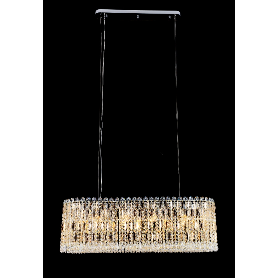Pendente Sindora Metal Dourado e Cristal 15L E14 990x300x320mm DCD00265