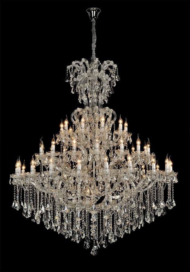 Lustre Sindora Metal Cromado e Cristal 50L E14 Ø1500x1800mm DCD00828