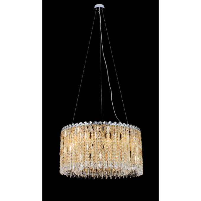 Pendente Sindora Metal Dourado e Cristal 12L E14 Ø600x320mm DCD00263
