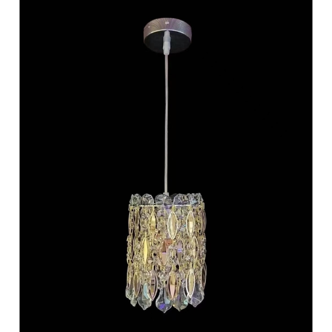 Pendente Sindora Metal Dourado e Cristal 1L E14 Ø150x250mm DCD00267