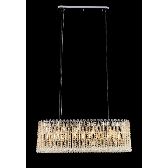 Pendente Sindora Metal Dourado e Cristal 15L E14 990x300x320mm DCD00265