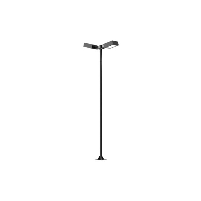 Poste Externo Ideal 02 Pétalas Quadradas 18w 3000K Aço Fosfatizado 2500mm P-83/2