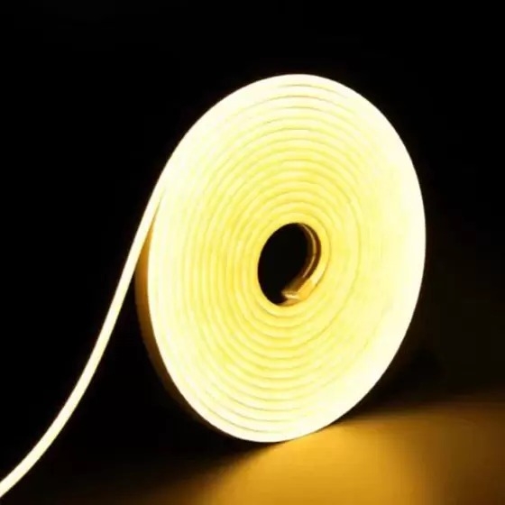 Neon Flex Alpertone 3000K 8w/mt 12V 120 leds/mt IP65 6x12mm (Rolo 5 metros) 1502
