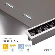Spot Embutir Opus LED Soul 10 watts 4000K IRC90 30° IP20 144x44mm Branco Fundo Preto OPS 81355