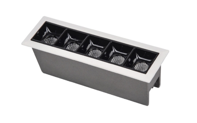 Spot Embutir Opus LED Soul 10 watts 2700K IRC90 30° IP20 144x44mm Branco Fundo Preto OPS 81317