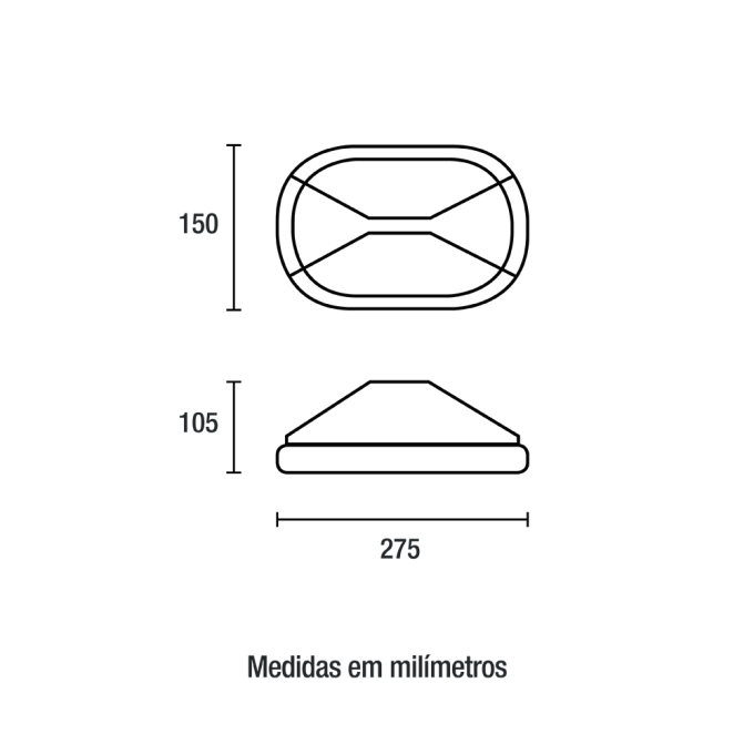 Arandela Blumenau Tartaruga Branca Alumínio e Policarbonato 1L E27 275x150x105mm 5100130-04